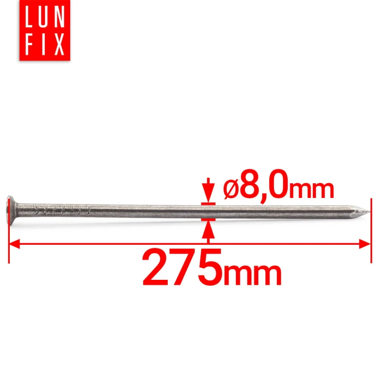 Drahtstifte 8x275 5kg (45 stück) Unverzinkter