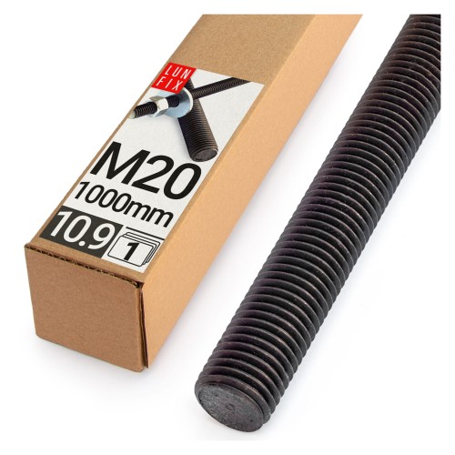 Gewindestange M20 x 1000 mm, 1 Stück | Festigkeitsklasse 10.9 DIN 975