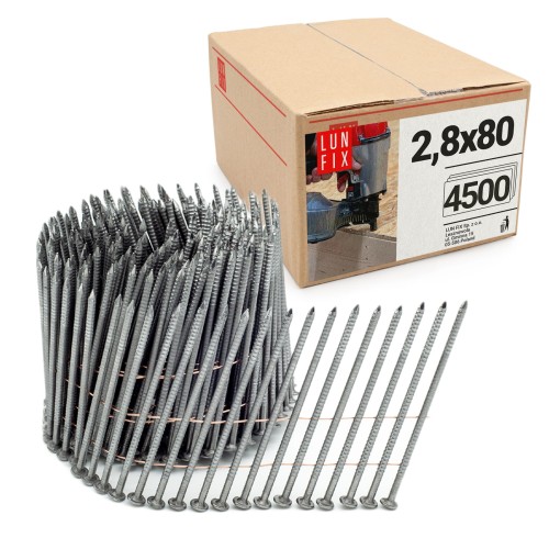16° Grad Ring Drahtgebundene Coilnägel 2,8 x 80 mm Packung 4500 Stück