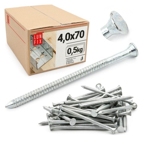 Ankernägel 4x70 0,5kg Verzinkte Rillennagel