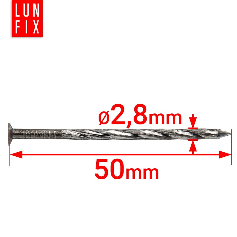 Gwoździe skręcane 2,8x50 mm 2 cale czarne 5kg