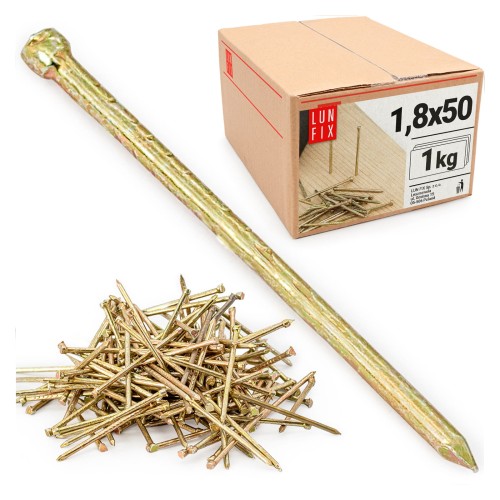 Stauchkopf Nägel 1,8x50 (1kg) Golden Verzinkter
