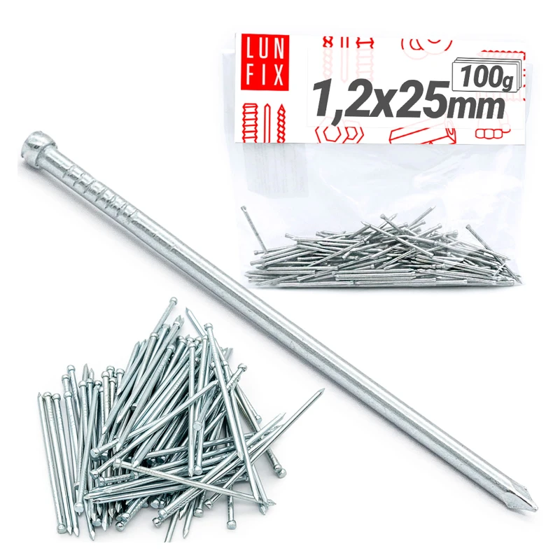 Sockelleisten Nägel 1,2x25 100g Silber Verzinkter