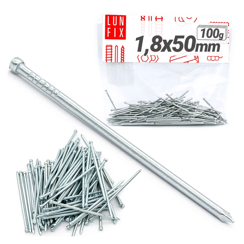 Sockelleisten Nägel 1,8x50 100g Silber Verzinkter
