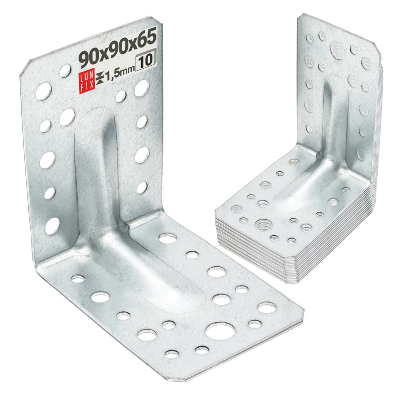 10 Stück Schwerlast Winkelverbinder 90x90x65