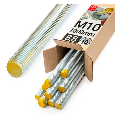 Gewindestange M10 x 1000 mm 10 Stück | Festigkeitsklasse 8.8 DIN 975