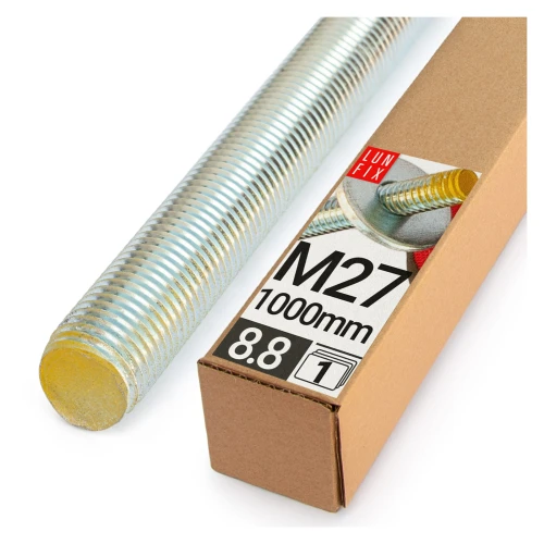 Gewindestange M27 x 1000 mm, 1 Stück | Festigkeitsklasse 8.8 DIN 975