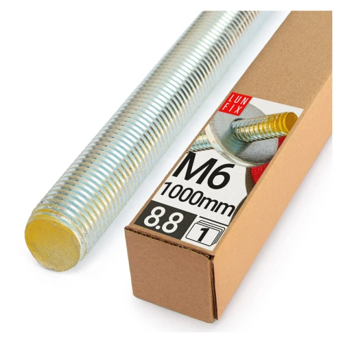 Gewindestange M6 x 1000 mm, 1 Stück | Festigkeitsklasse 8.8 DIN 975