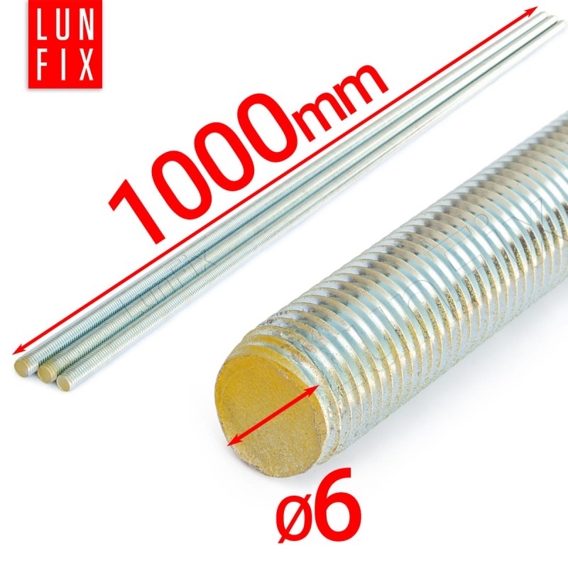 Pręt gwintowany szpilka M6 ocynkowany 1000 mm klasa 8.8 1szt.