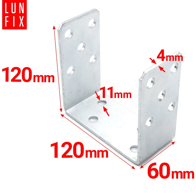 U-Pfostenträger Aufschraubbar 120x120x60x4 mm