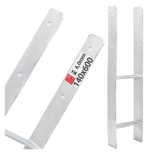H-Pfostenträger zum Einbetonieren 140x600x6mm