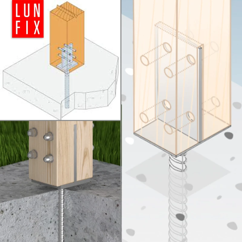 T-Pfostenträger zum Einbetonieren 90x60x110 mm 200 mm