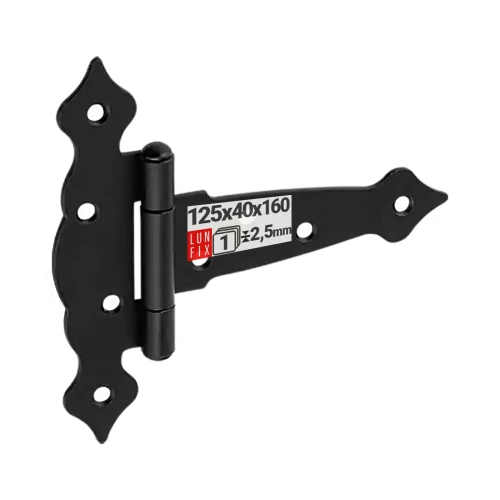 Scharnier Schwarz Gartentor 125x40x160x2,5 1stk.