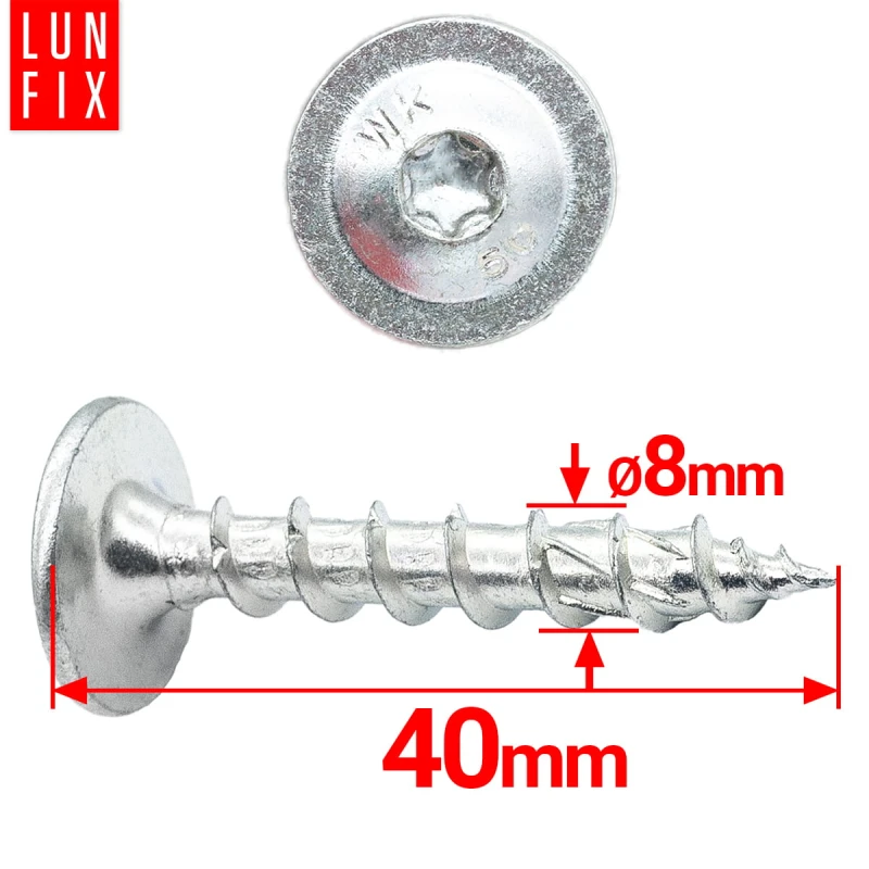 Pfostenschrauben 8 x 40mm 6 Stück T40