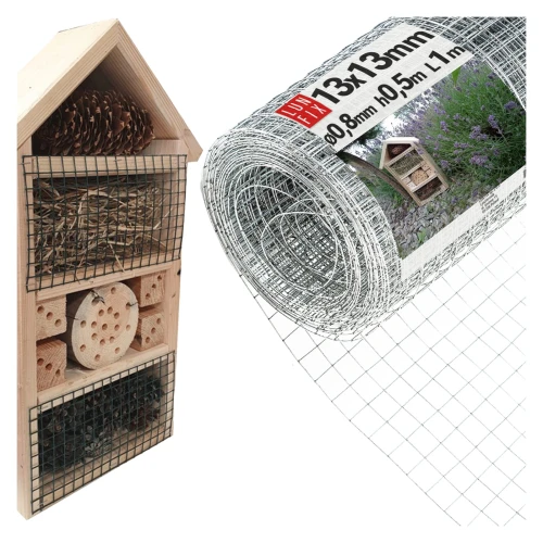 Drahtgitter für Insektenhotel Höhe 0,5 m Länge 1 lfm - für Bienen geschweißt verzinkt