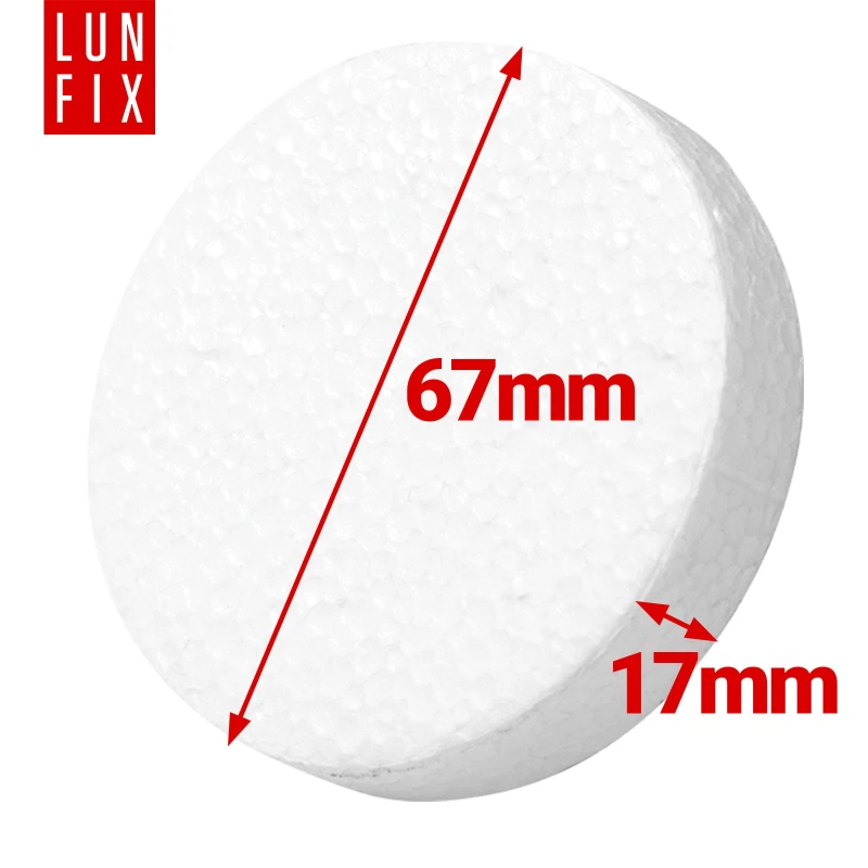 Styropor Abdeckkappen Rondelle Ø 67 mm Weiß 100stk.