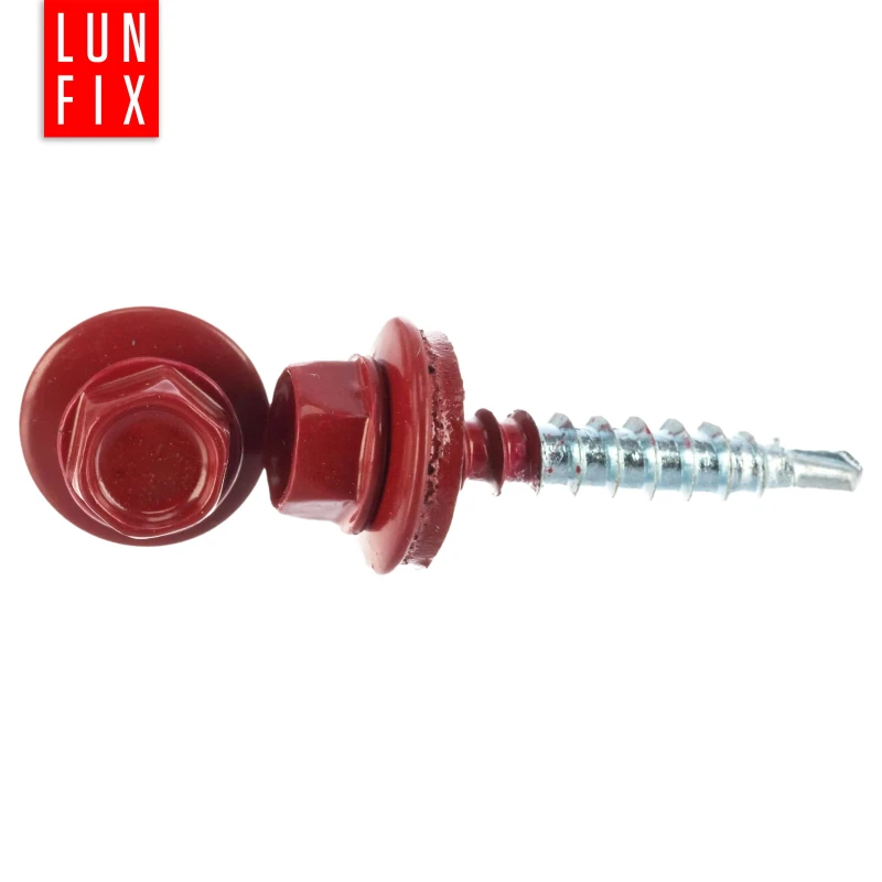 Trapezblechschrauben 4,8 x 20 mm 250 Stück Rot RAL 3011