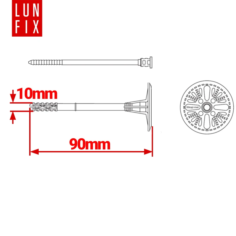 Styropordübel 90 mm Dämmstoffdübel 200stk.