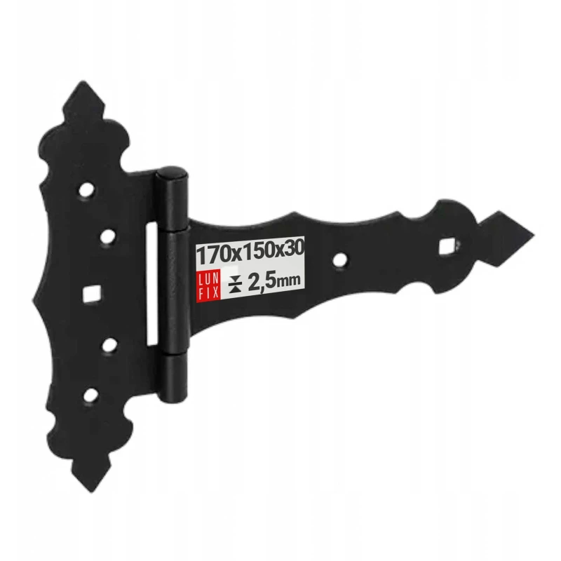 Scharnier Schwarz Gartentor 170x150x30x2,5 1stk.