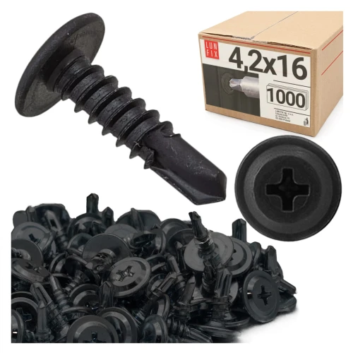 Bohrschrauben Schwarz 4,2 x 16 mm 1000 Stk.