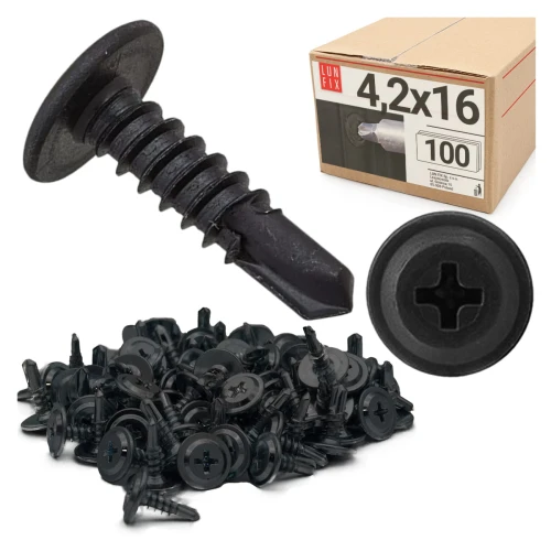 Bohrschrauben Schwarz 4,2 x 16 mm 100 Stk.