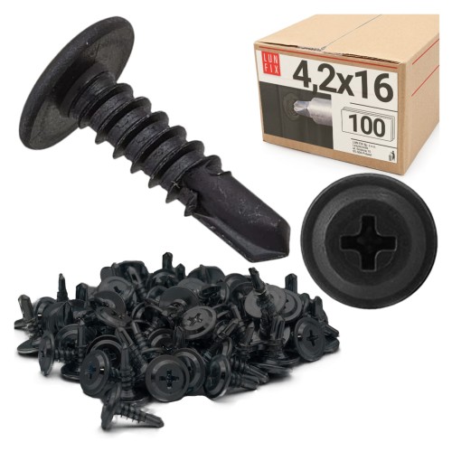 Bohrschrauben Schwarz 4,2 x 16 mm 100 Stk.