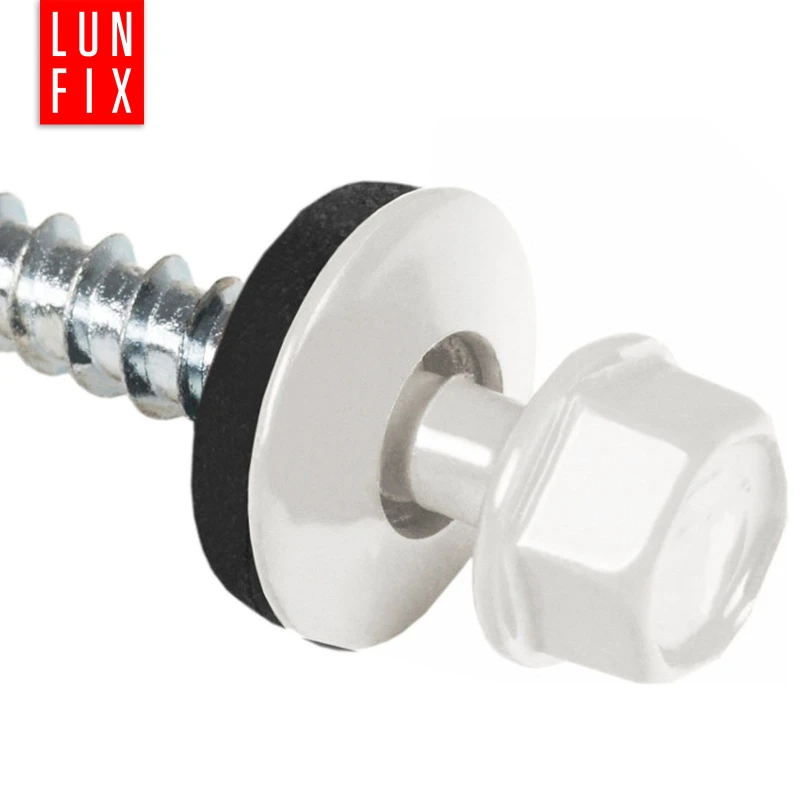 Trapezblechschrauben 4,8 x 35 mm 250 Stück Weiß RAL 9010