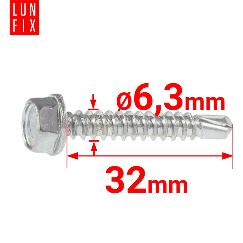 Bohrschrauben 6,3x32 50stk.