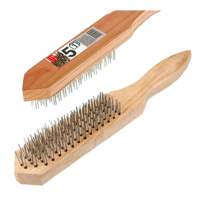 Hand-Drahtbürste mit Holzgriff 5 Reihen 27 cm