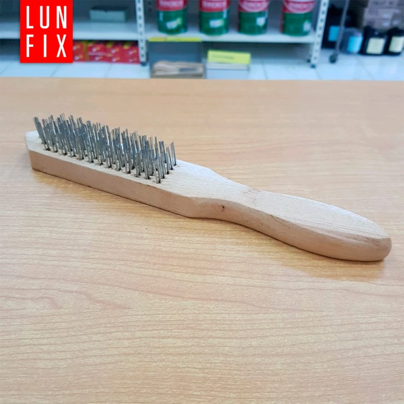 Hand-Drahtbürste mit Holzgriff 5 Reihen 27 cm