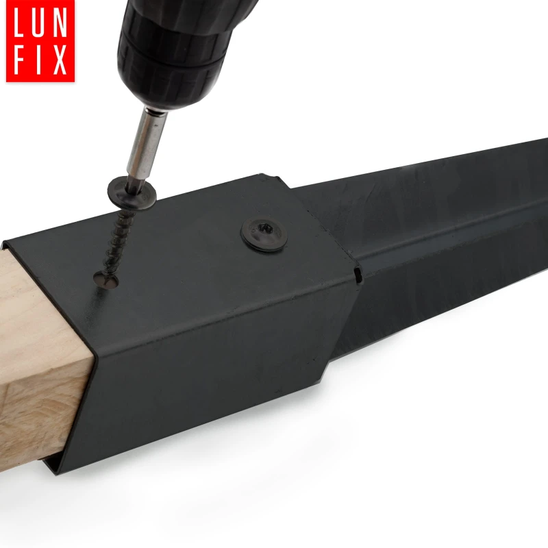 Einschlag-Bodenhülse Shwarz 90x90mm 750 mm