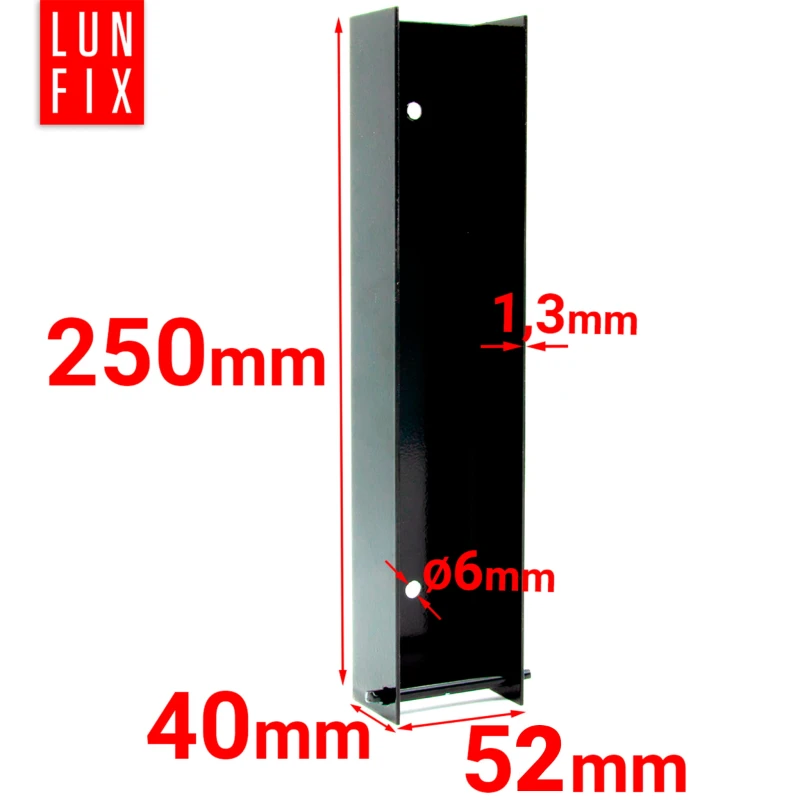 Befestigung für Zaunsockel 52x250 Schwarz