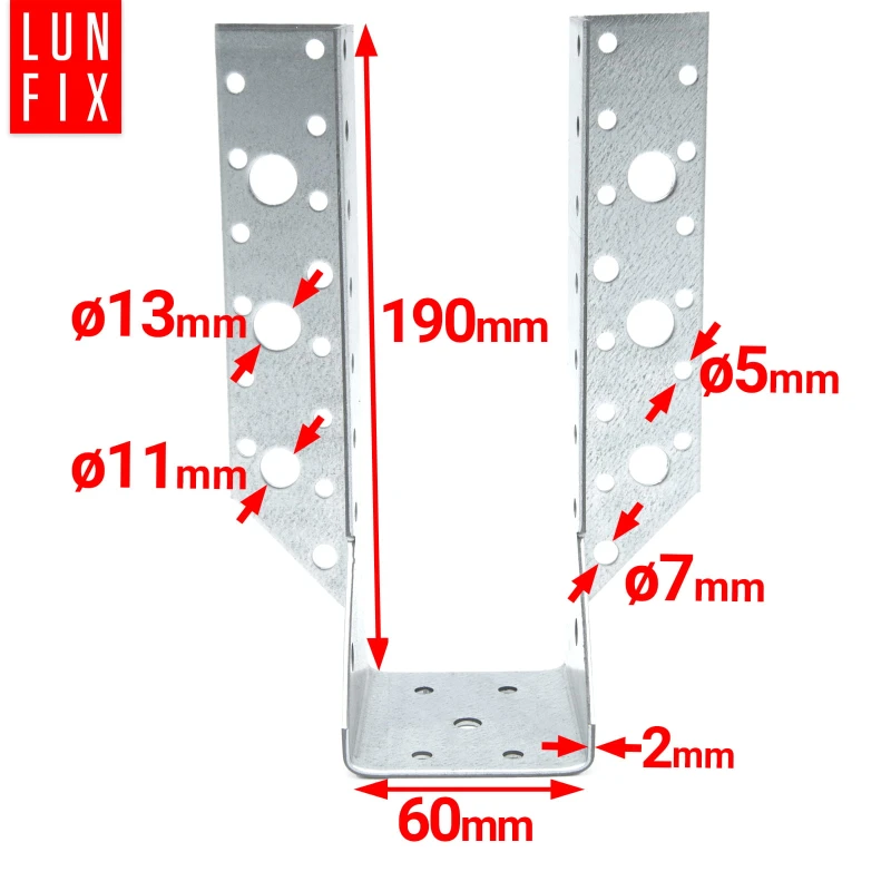 Balkenschuh Typ A 60x190 mm