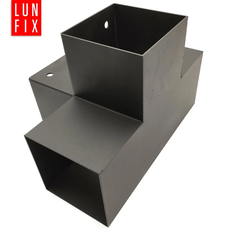Montage Satz: Schwarz Eckverbinder X 7 x 7 cm + Schrauben