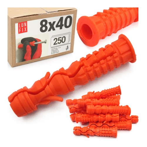 Dehnschrauben, Kunststoff-Expansionsrohr 8x40mm 250ks.