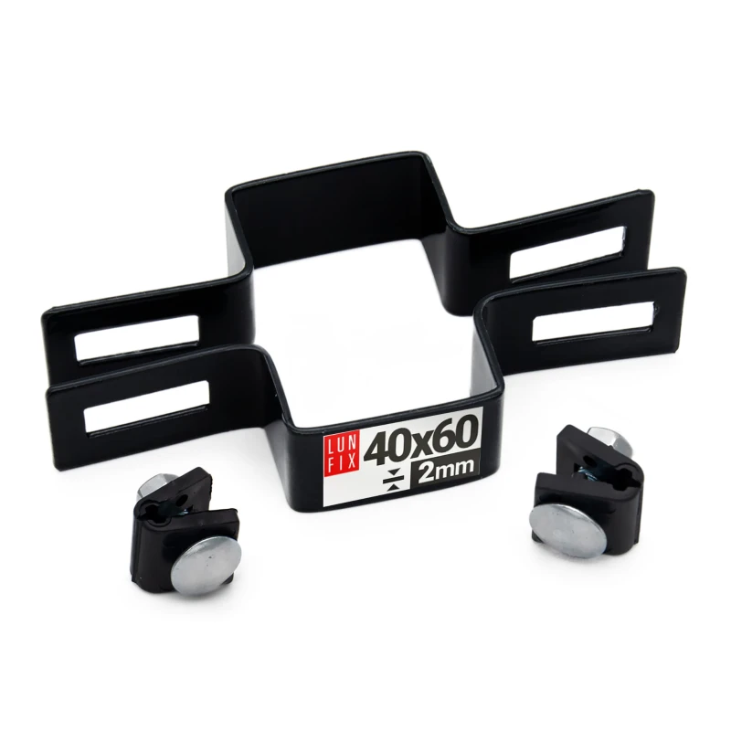 Mittelschelle Vierkant für 40x60 mm Pfosten Shwarz