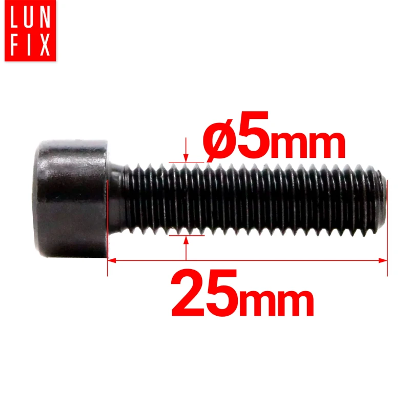 Zylinderkopfschrauben mit Innensechskant M5 25mm Shwarz Verzinkt DIN 912 Festigkeitsklasse 8.8 10 stk.