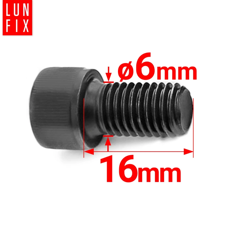 Zylinderkopfschrauben mit Innensechskant M6 16mm Shwarz Verzinkt DIN 912 Festigkeitsklasse 8.8 10 stk.