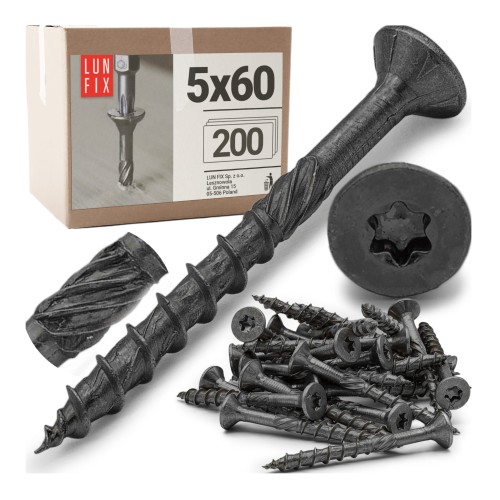 Shwarz spanplattenschrauben 5x60 200stk.