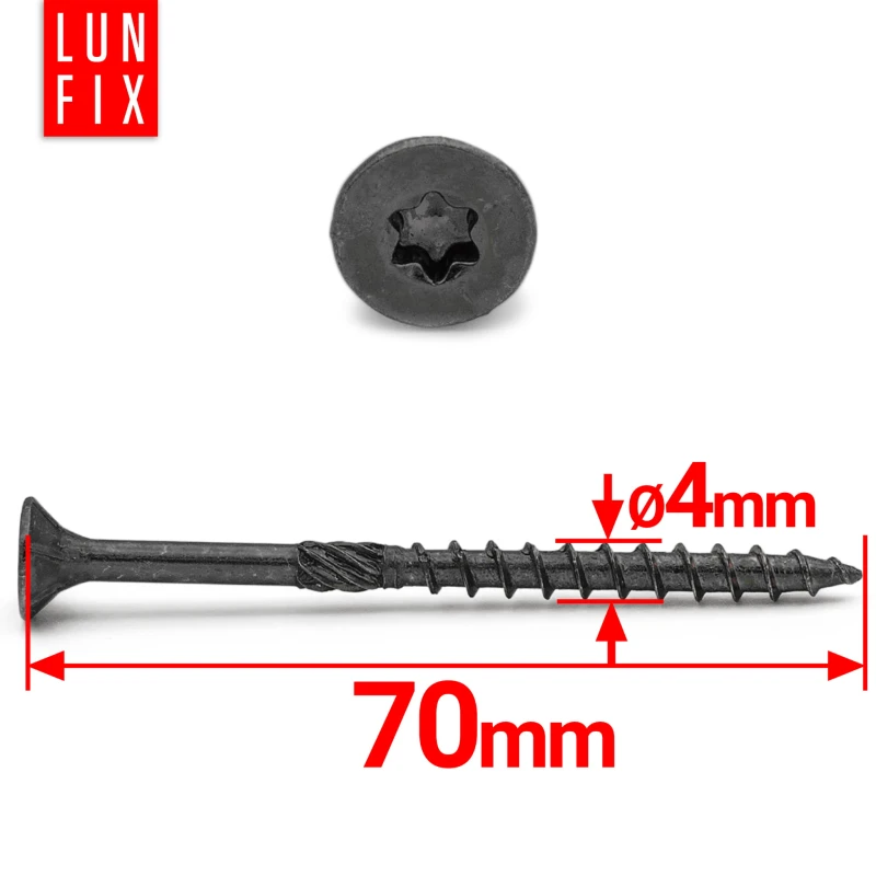 Shwarz spanplattenschrauben 4x70 50stk.