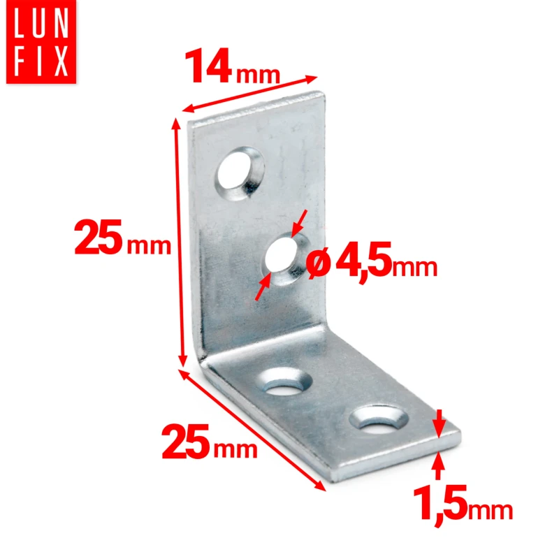 Stuhlwinkel Konstruktionswinkel 25x25x14x1,5 mm 1 Stück