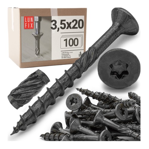 Shwarz spanplattenschrauben 3x20 100stk