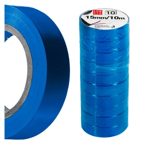 10x Isolierband Isoband Elektriker 10m x 15mm Blau