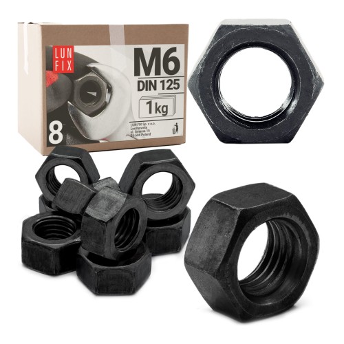 Sechskantmutter M6 Shwarz verzinkt DIN934 1kg