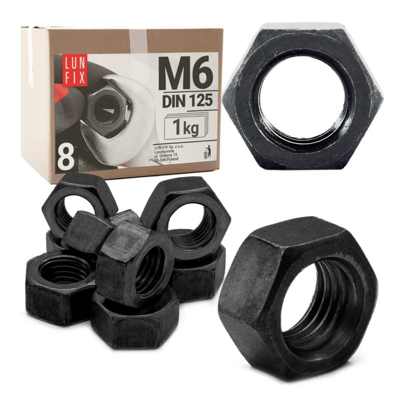 Sechskantmutter M6 Shwarz verzinkt DIN934 1kg