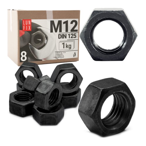 Sechskantmutter M12 Shwarz verzinkt DIN934 1kg