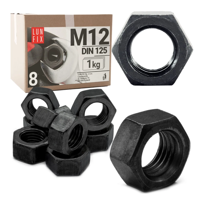 Sechskantmutter M12 Shwarz verzinkt DIN934 1kg
