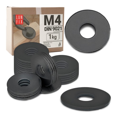 Runde Unterlegscheibe M4 Shwarz verzinkt DIN9021 1kg