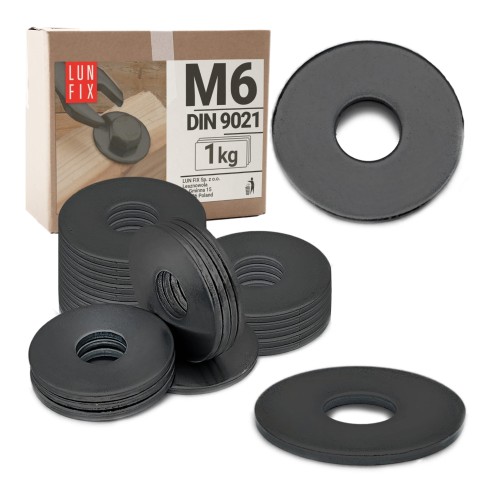 Runde Unterlegscheibe M6 Shwarz verzinkt DIN9021 1kg