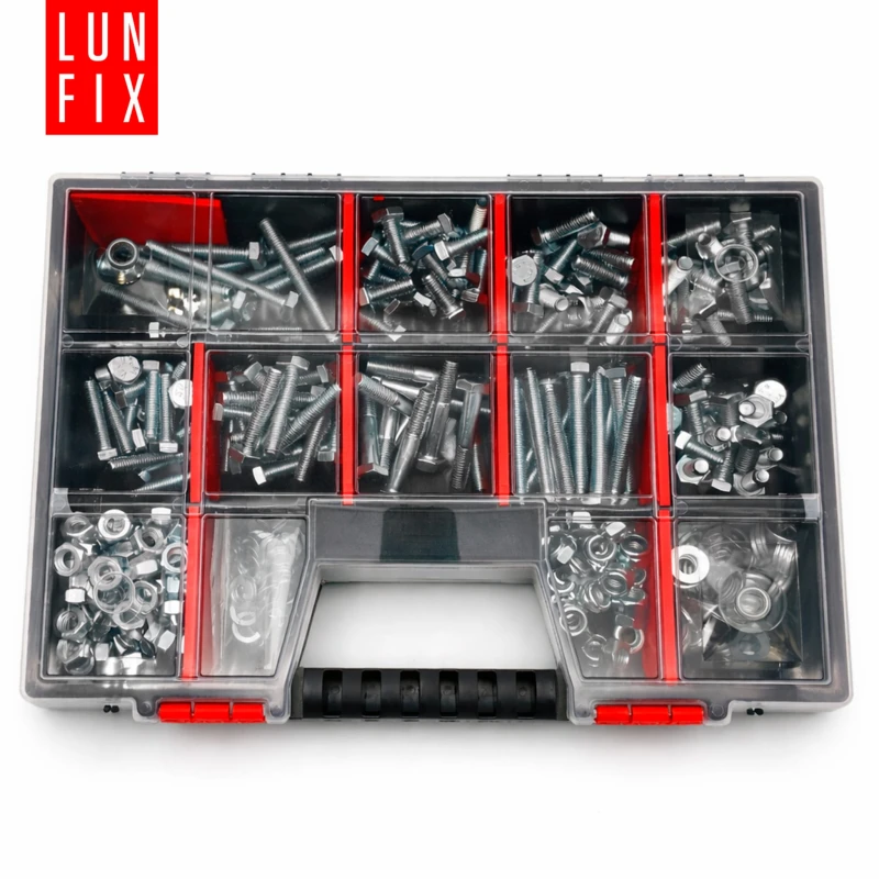 Schrauben Muttern und Unterlegscheiben Sortiment M12 390 Teile 1 Packung